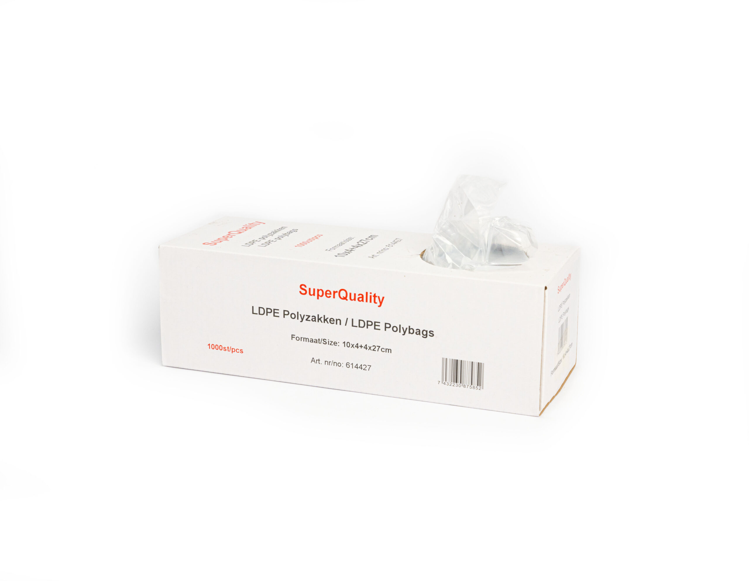 SQ LDPE Polybags 10×8×27 cm