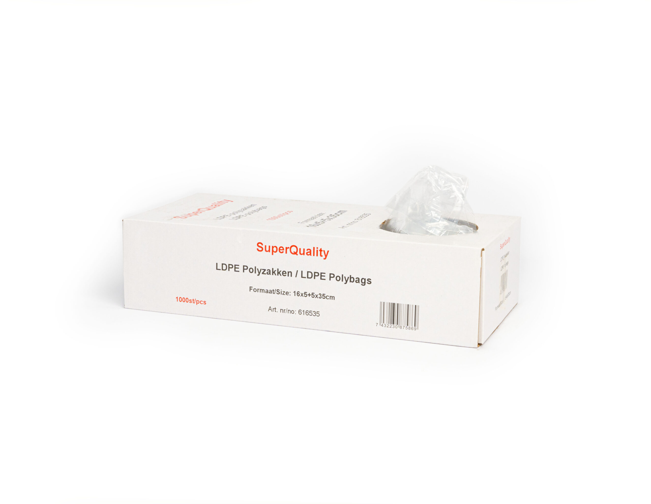 SQ LDPE Polybags 16×10×35 cm